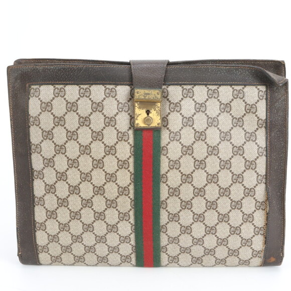 GUCCI Other - Gucci Old GG Supreme Sherry Line Leather Clutch Bag for Men
